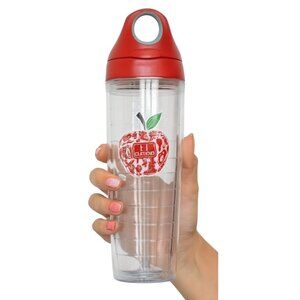 Tervis #1 Teacher Water Bottle Apple Red 24 oz Hot Cold Travel Flip Lid